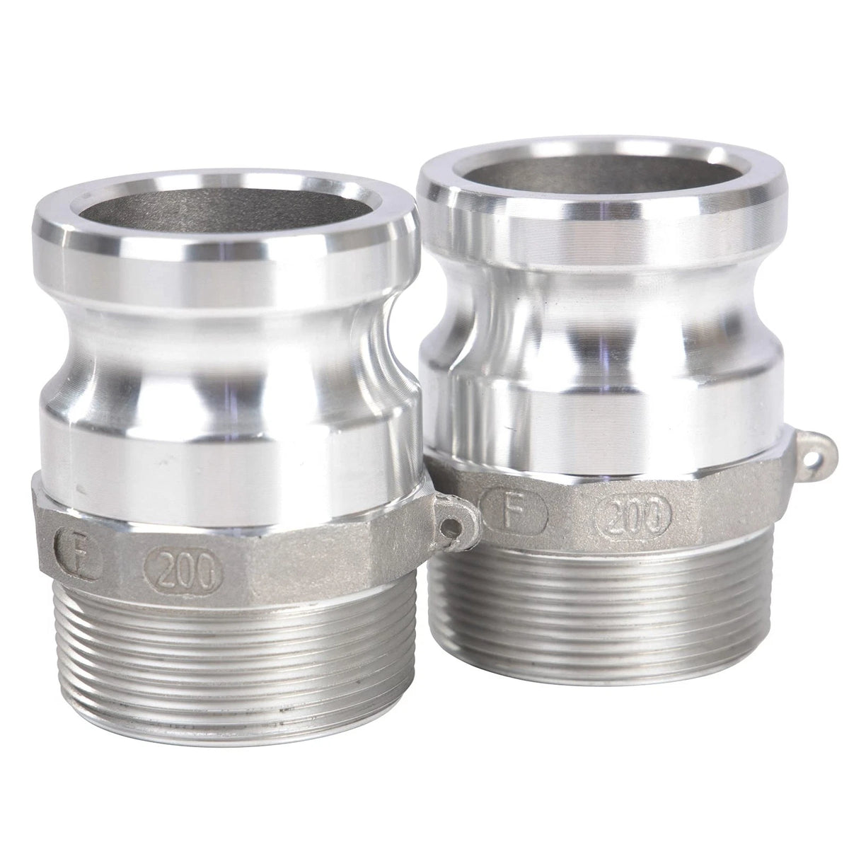 2X Aluminum Camlock for Hose (2" Part F) - Silver