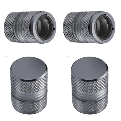 Set of 4 Tire Valve Stem Caps for Universal Vehicles - Anti-Corrosion, Grey