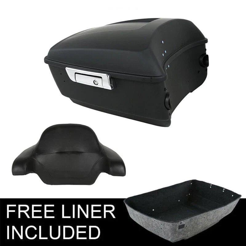 Matte Black King Trunk & Backrest for Harley Touring Street Glide (2014–2026)