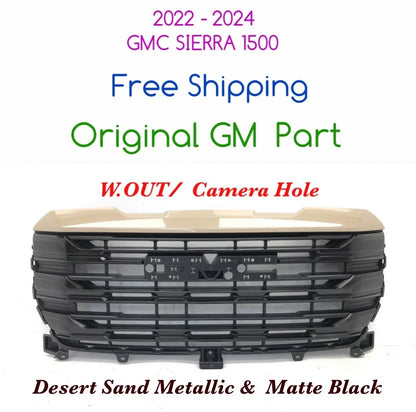 OEM Front Upper Bumper Grille for GMC Sierra 1500 (2022–2024) Desert Sand MET #36