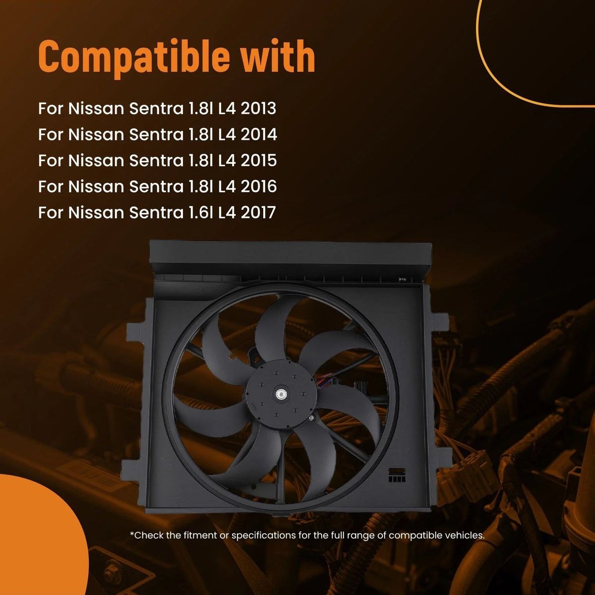 Radiator Cooling Fan for Nissan Sentra (2013–2018) 214819AM0A 214819AP0A 622880