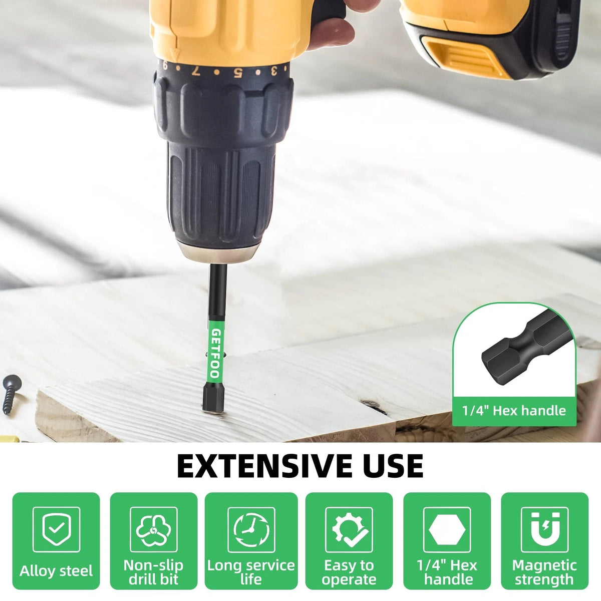 20 Piece 4" Long Hex Bits Set for Automotive Use (Metric & SAE)