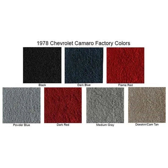 Cutpile Carpet for Chevy Camaro (1976–1981) 18016-76-857 - Med Grey