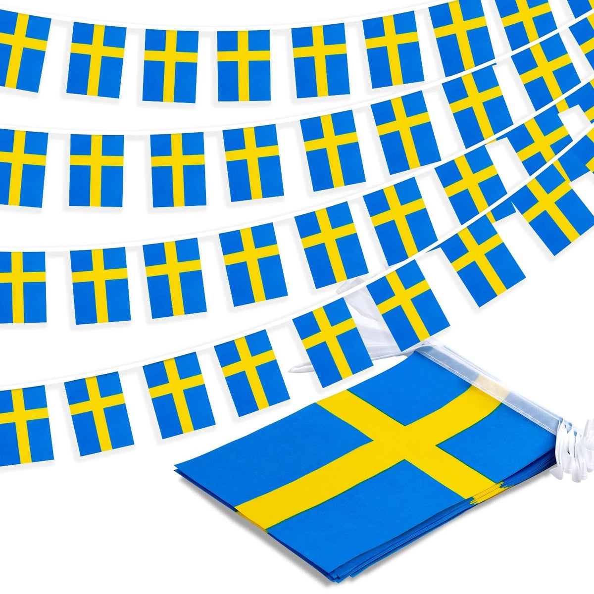 Small Swedish Flag Pennant Banner for Bunting (No Part Numbers)