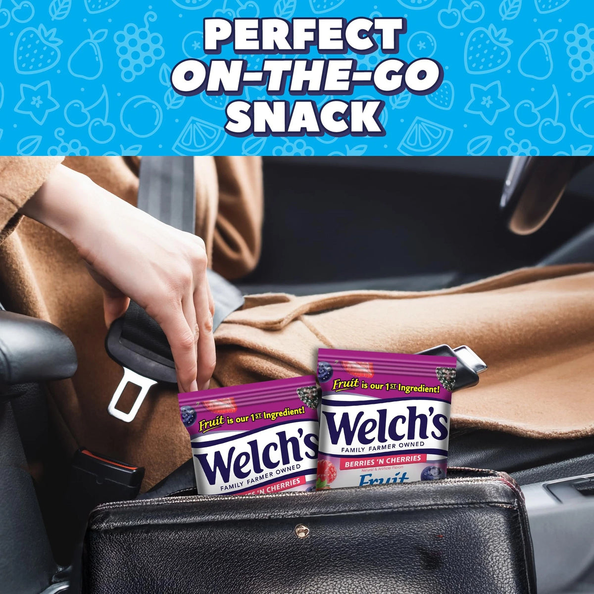 Pack of 12 Welch's Fruit Snacks Berries 'N Cherries Gluten Free 5oz