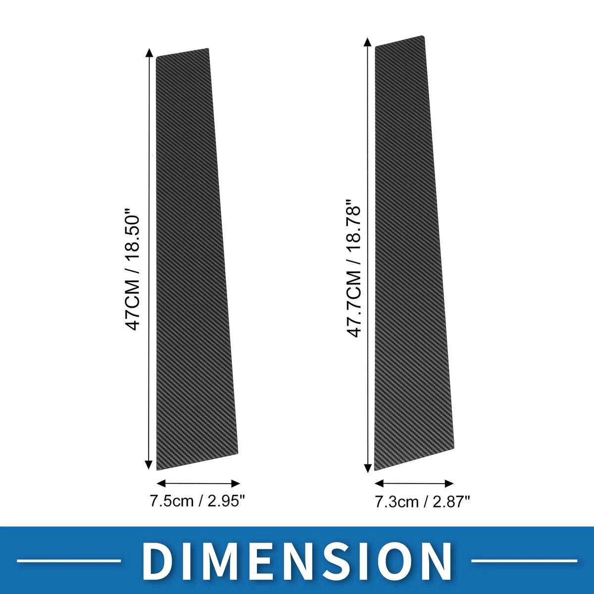 Set of 4 Door Pillar Window Trim for Toyota Highlander (Carbon Fiber)