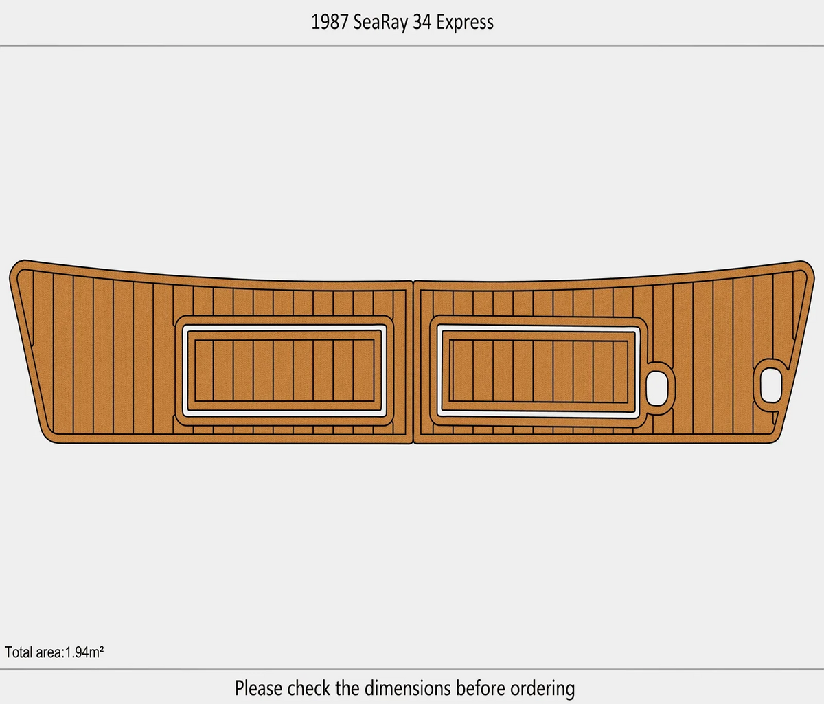EVA Foam Pad for Sea Ray 34 Express (1987) - Teak Deck Flooring Mat