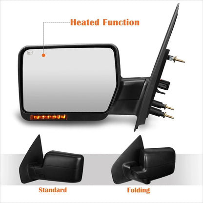 Power Heated Right Side View Mirror for Ford F150 (2004–2014) w/LED Signal Lamp