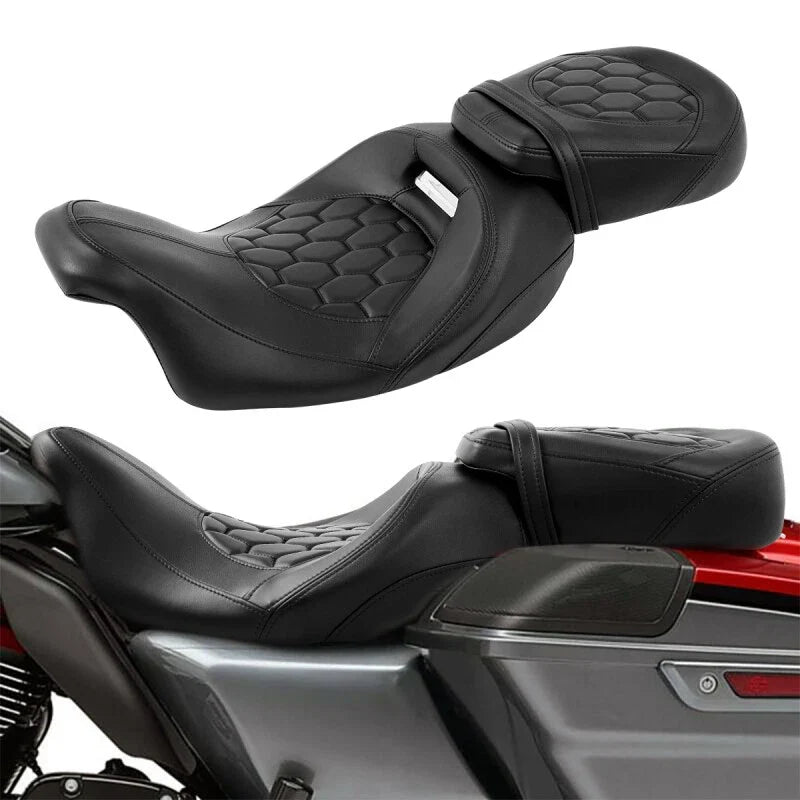 Black Driver & Passenger Seat for Harley CVO Street Electra Glide (2009–2023)