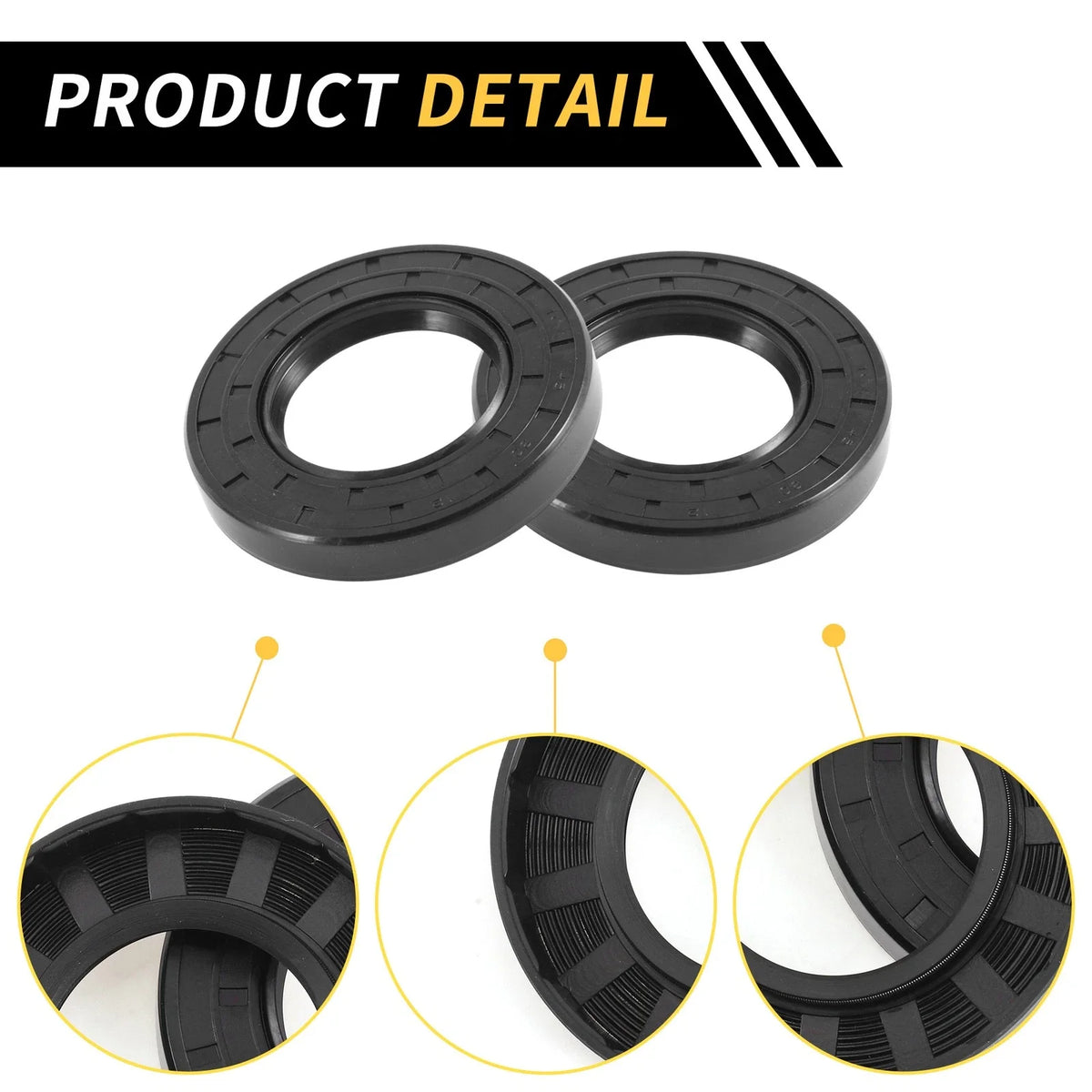 Set of 5 Oil Seal Rotary Shaft Seal NBR Rubber 45x80x12mm Black
