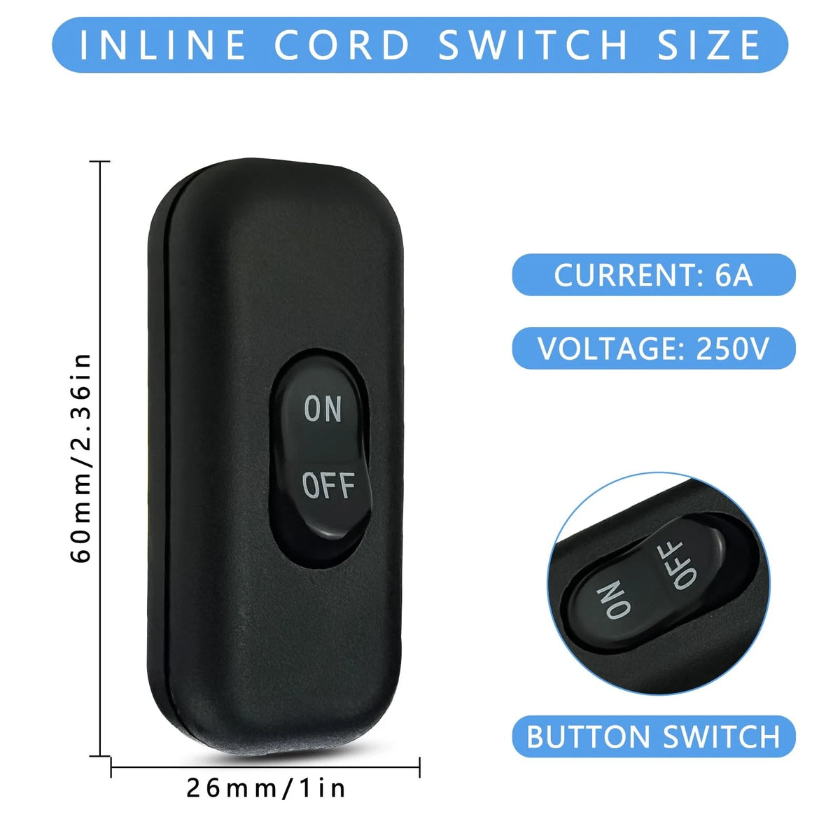 Inline Cord Switch 3 Pack for Automotive Applications