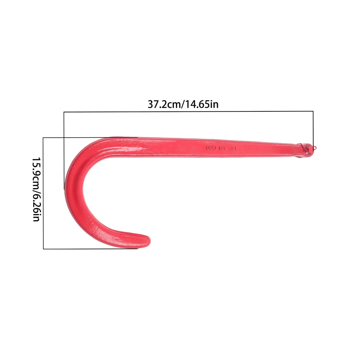 Pack of 4 J-Hook 15 Inch G80 3/8" Roll Back Clevis for Heavy Duty Use