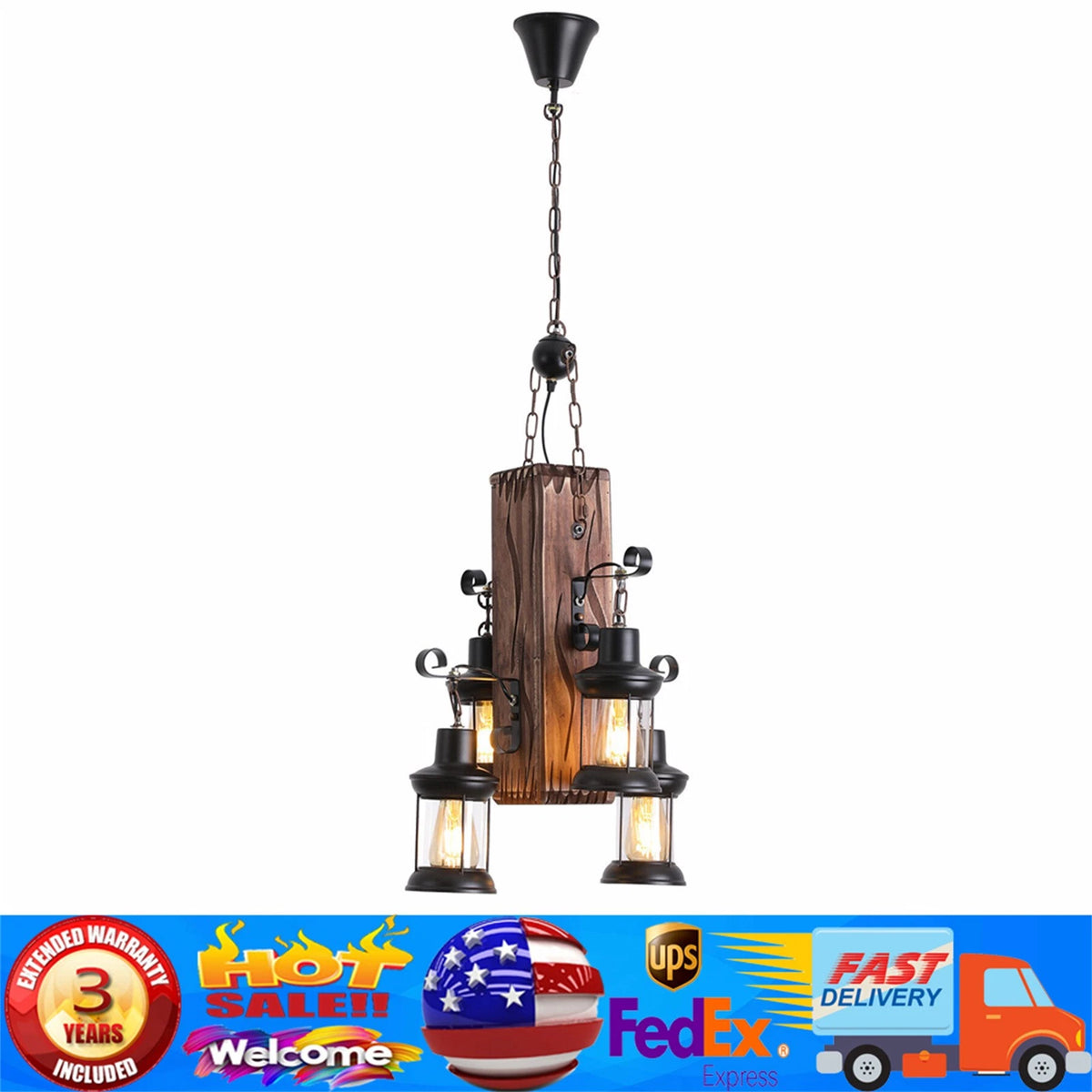 Hanging Ceiling Lamp Pendant Light Fixture for Rustic Country Industrial
