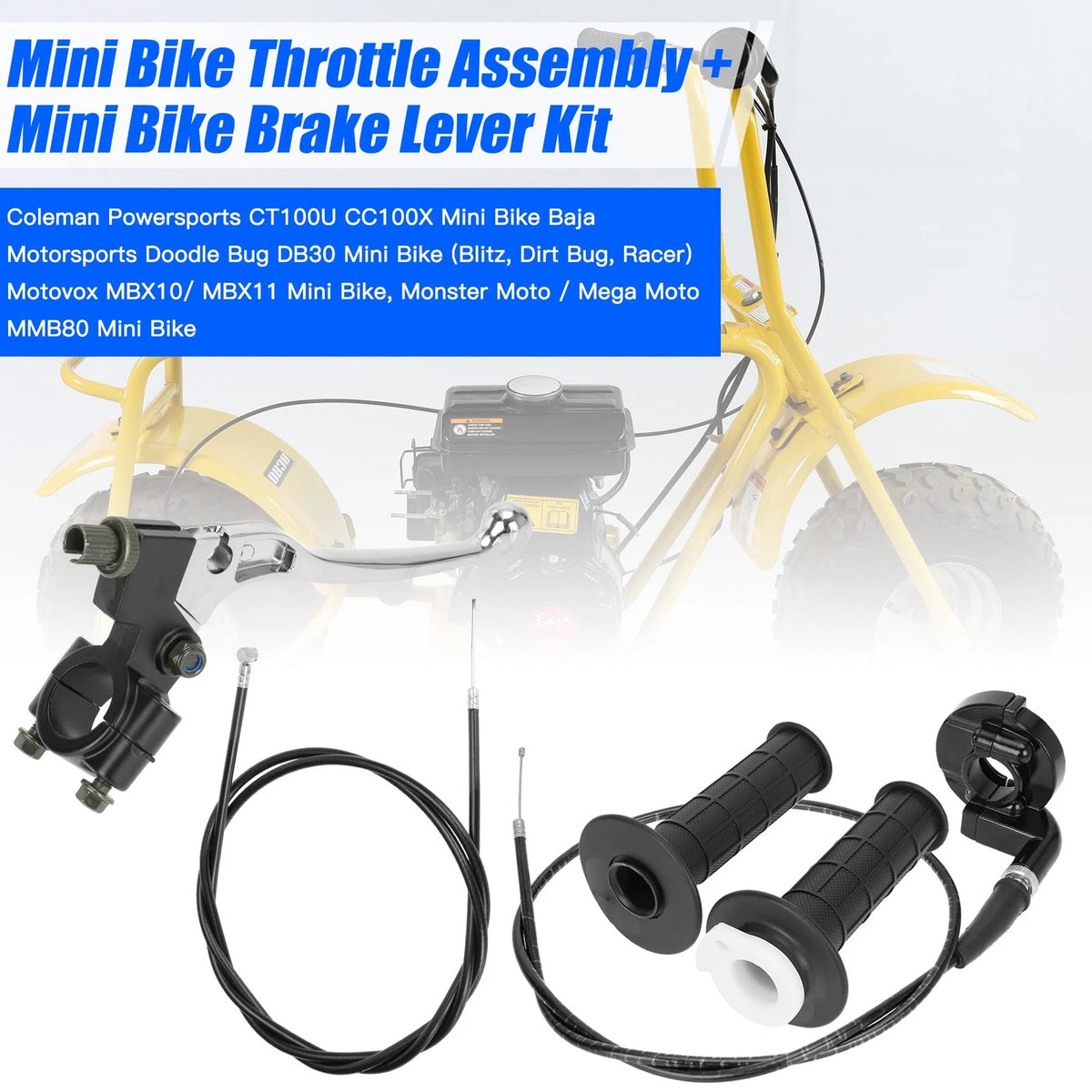 Throttle Assembly Kit + Brake Clutch Lever for Mini Bike