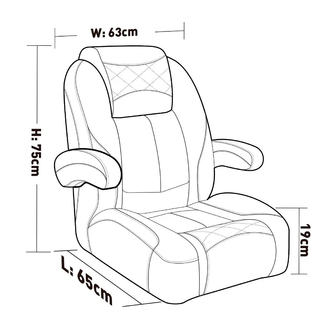 Kimpex Captain Boat Seat for High-Back (778043)