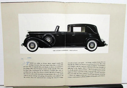 Sales Brochure Folder for 1936 Lincoln V12 Cabriolet