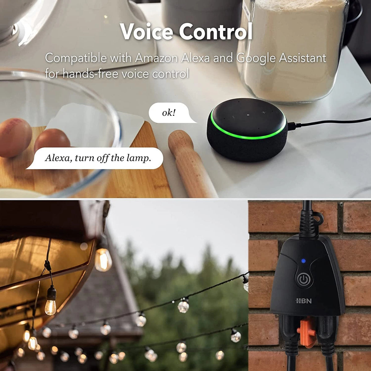 2X Heavy Duty Wi-Fi Timer Smart Plug with Two Grounded Outlets