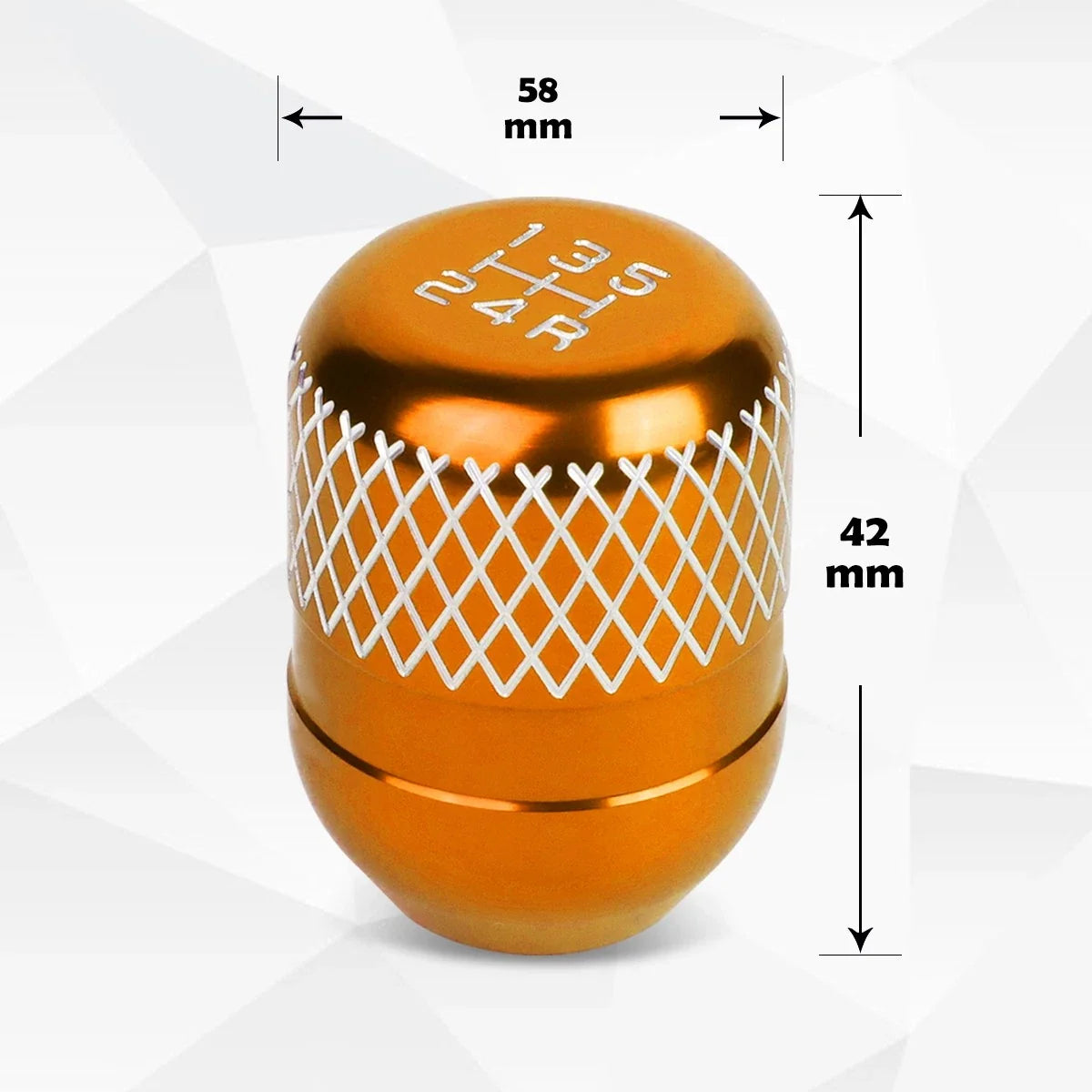 5-Speed Aluminum Shift Knob for Universal JDM Type-R (42mm) - Orange