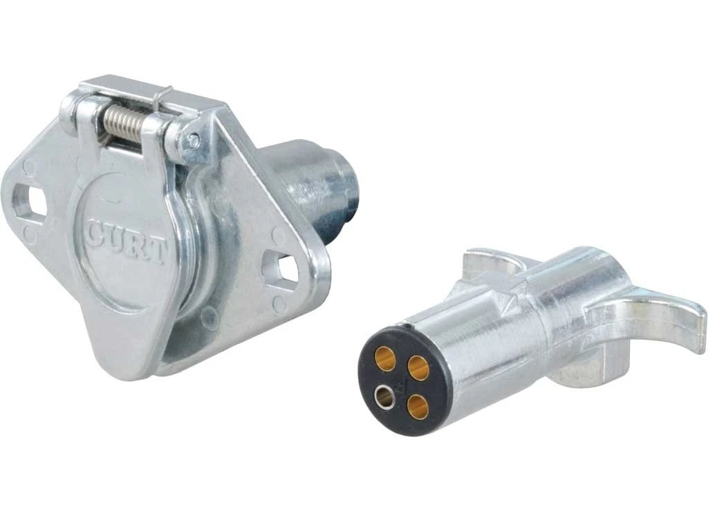Curt 58671 4 Pole Die Cast Connector for Car & Trailer (I-6/I-7)