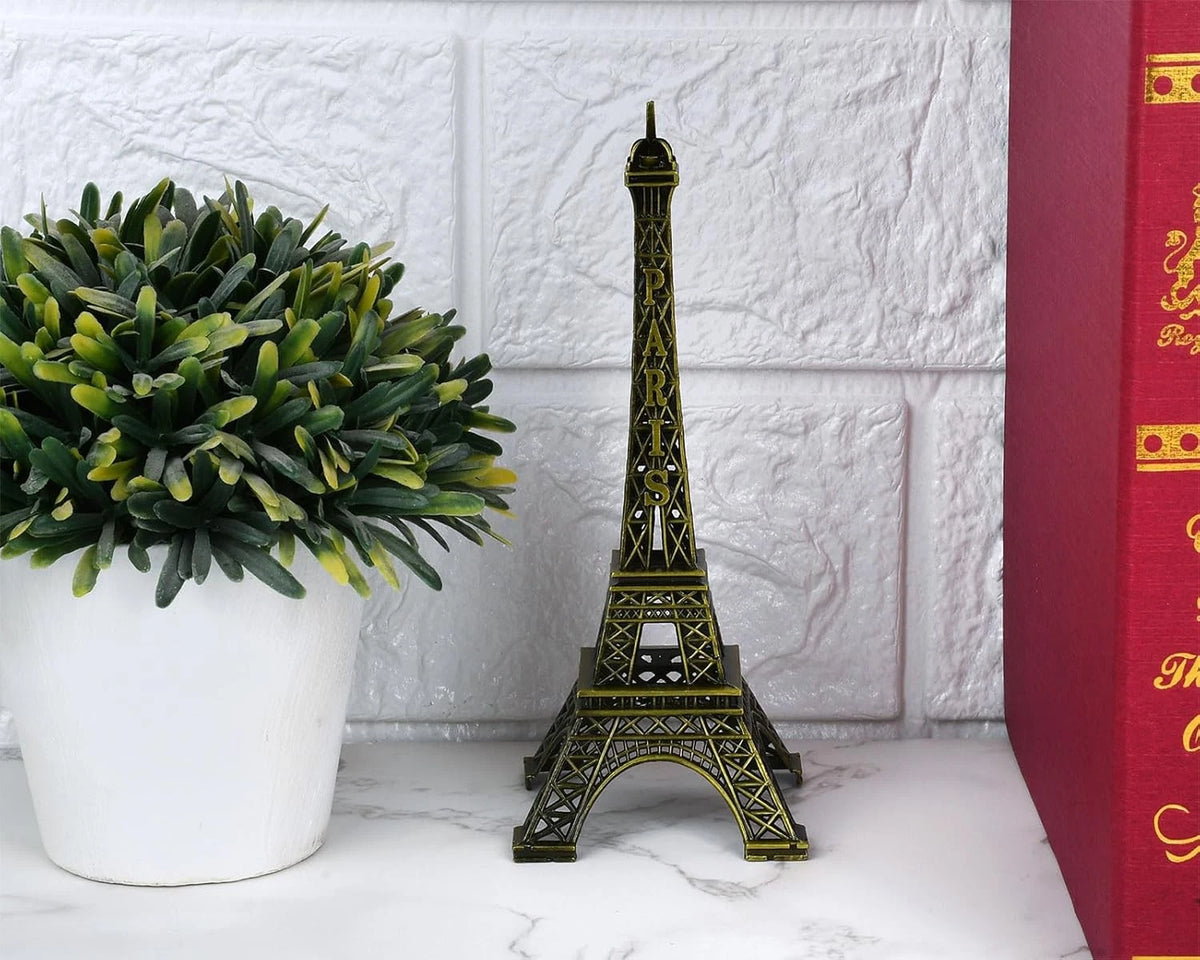 6 Inch Bronze Eiffel Tower Statue for Home Office Decor