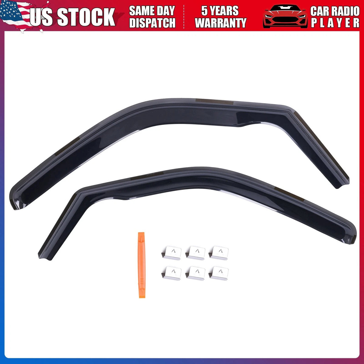 Set of 2 Front Sun Rain Visors for Chevy Express Van 2500/3500 (1996–2026) GW0622, 92455
