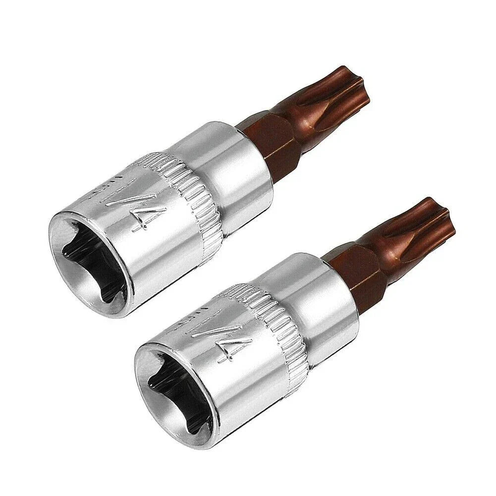 2 x 1/4 Inch Drive Steel T30 Torx Bit Sockets Alloy Steel Bit Sockets
