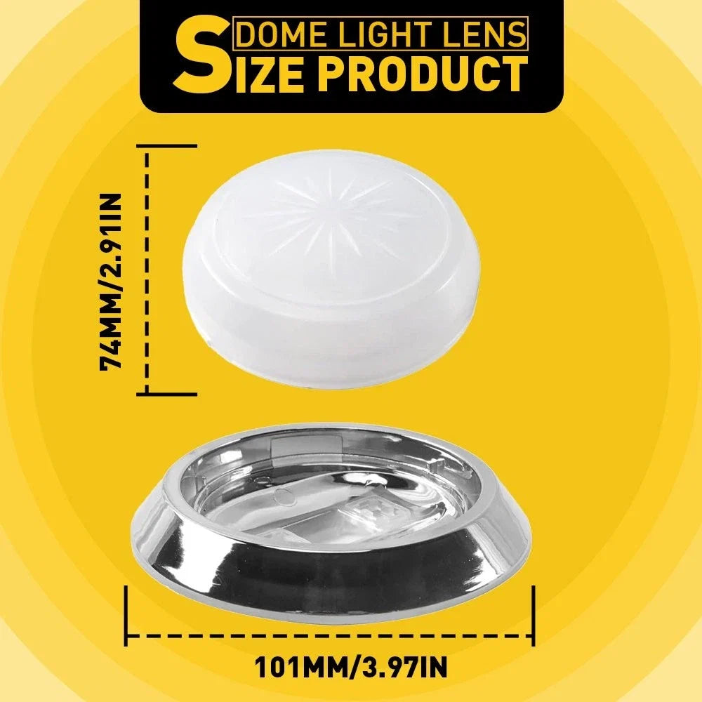 Round Dome Light Base & Lens for GM Monte Carlo Regal Cutlass Grand Prix (1970–1981)
