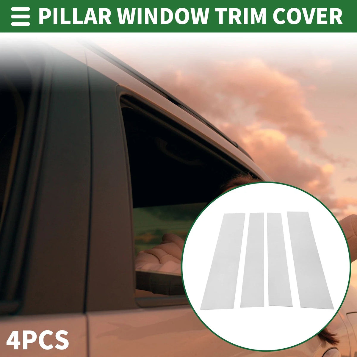 Set of 4 Door Pillar Window Trim for Toyota Tundra (2007–2013) Chrome