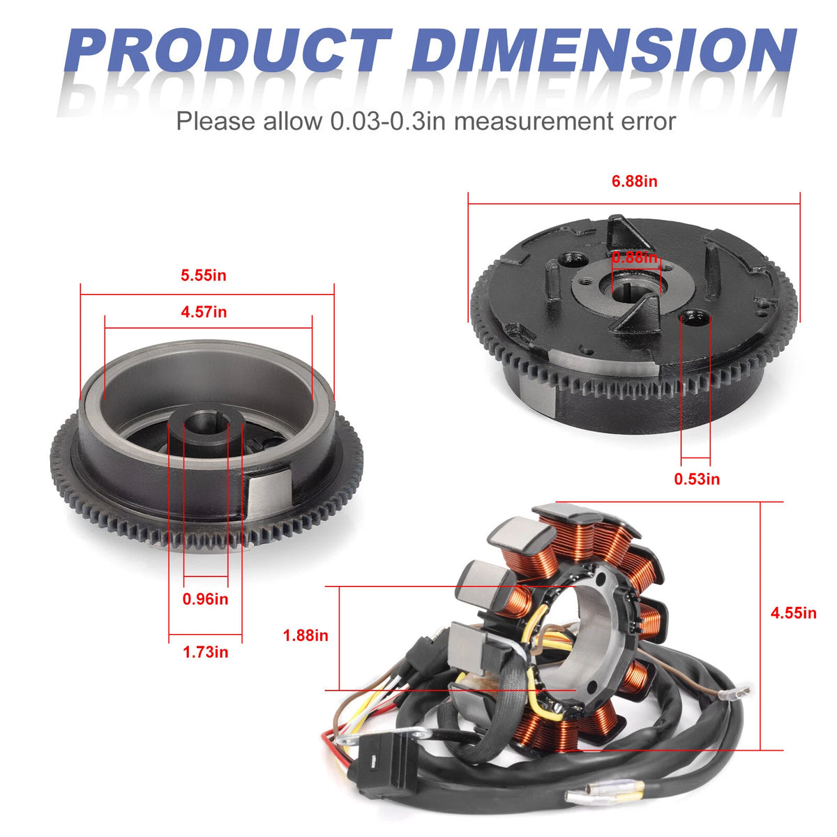Stator with Flywheel Rotor for Polaris Scrambler 500 (2000–2002) 3086984 3086983 3086819 3087166 3084978