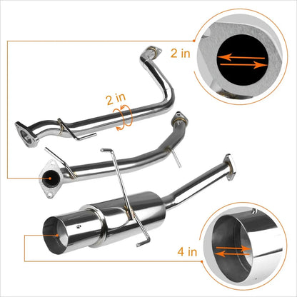 4" Tip Muffler Performance Catback Exhaust System for Honda CR-Z (2011–2015)