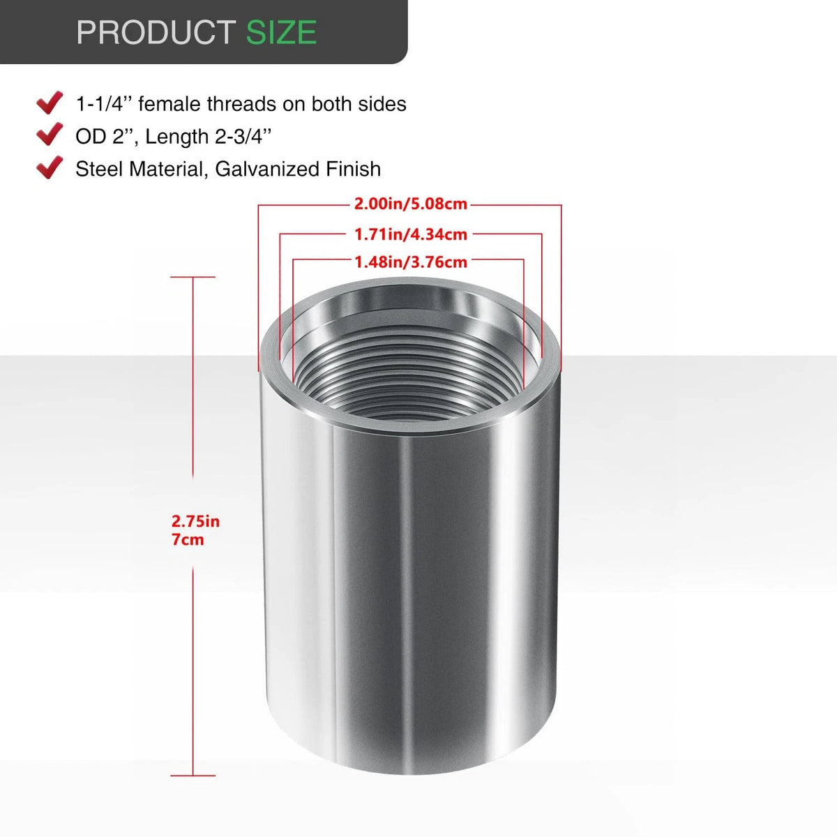 1 1/4" Heavy Recess Drive Coupling for Simmons 946 Well Point Drive