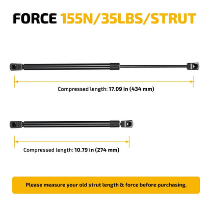 Pair 17" Gas Shock Strut for Trap Door Shed Window (C16-20195)