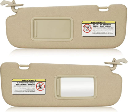 Set of 2 Beige Sun Visors for Hyundai Elantra (2011–2015)