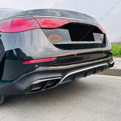 Gloss Black Rear Exhaust Tip Cover for Mercedes E-Class AMG-Line Sedan
