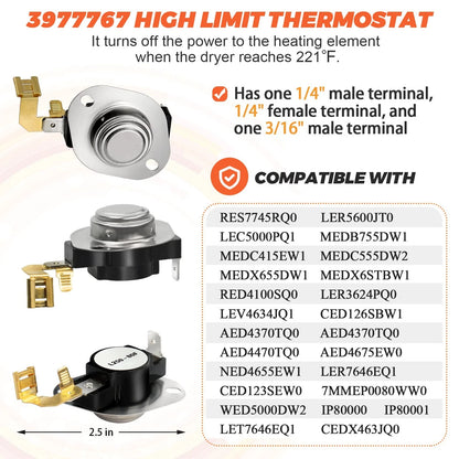 Dryer Thermal Fuse & Cycling Thermostat for