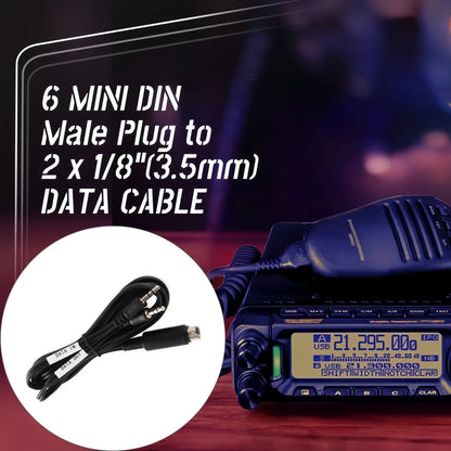 6-Pin Mini DIN Male Plug Cable for Yaesu FT8, FT4, FT-897, FT-857, FT-891