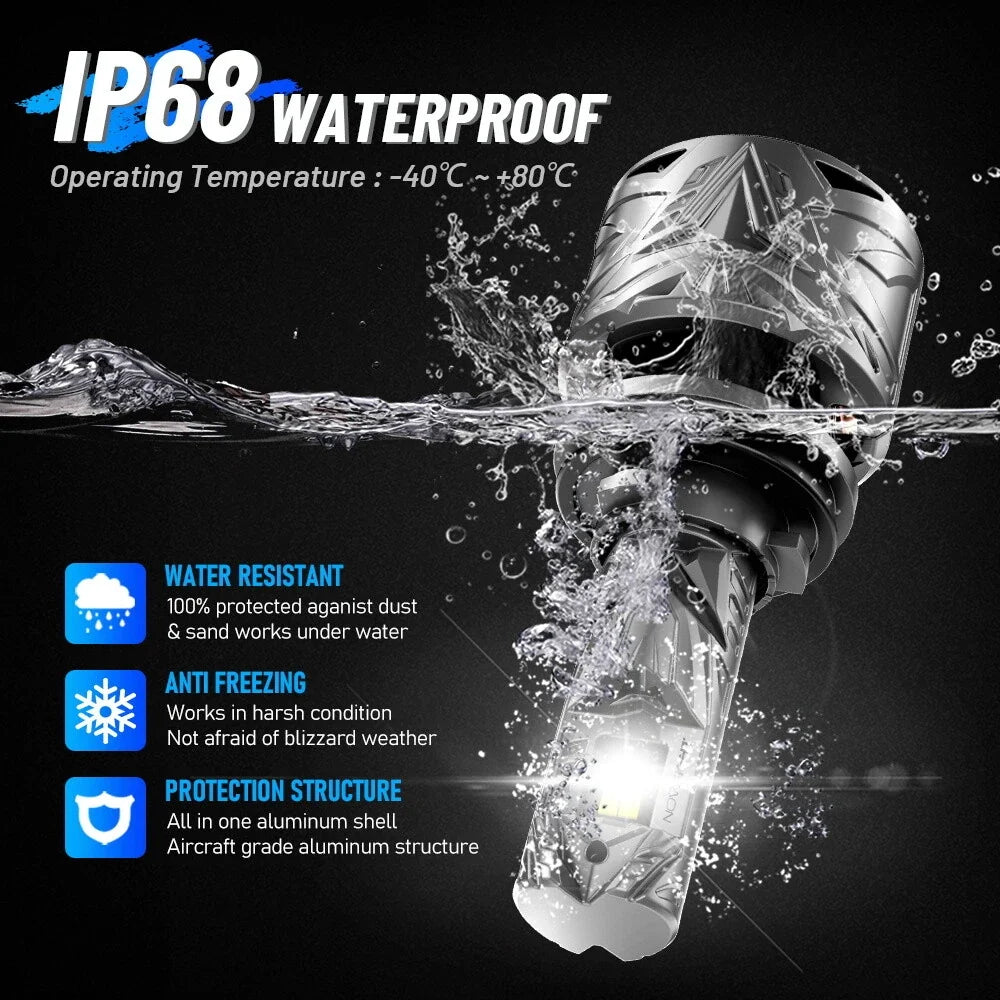 2X H11 H8 H9 LED Headlight Bulbs for High/Low Beam Fog (50000LM, 240W)