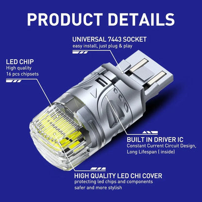 LED 7440 7443 White Blinking Reverse Backup Light Bulb for Honda Acura (–)