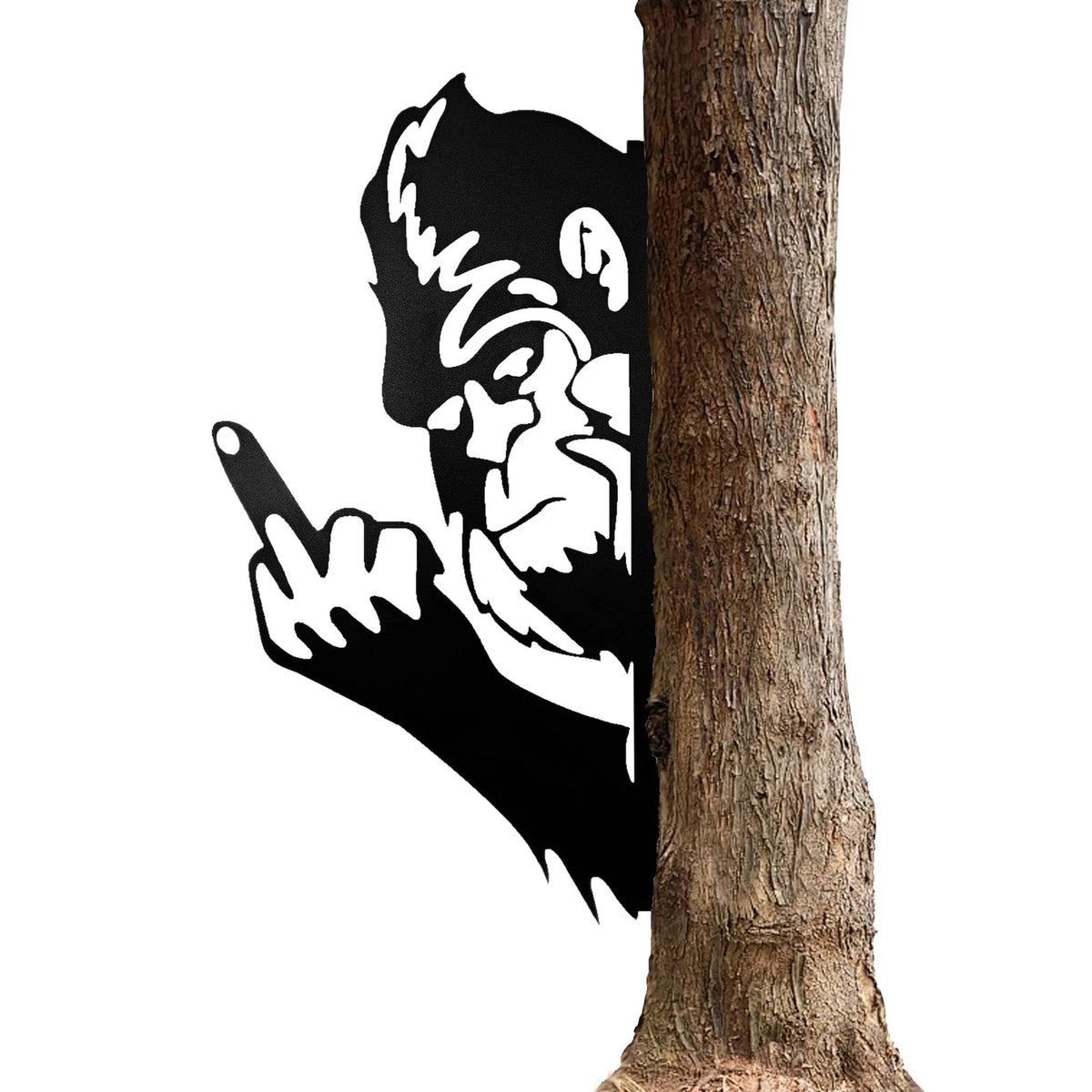 Bigfoot Middle Finger Metal Yard Sign for Yard Decor (8.66" x 15")