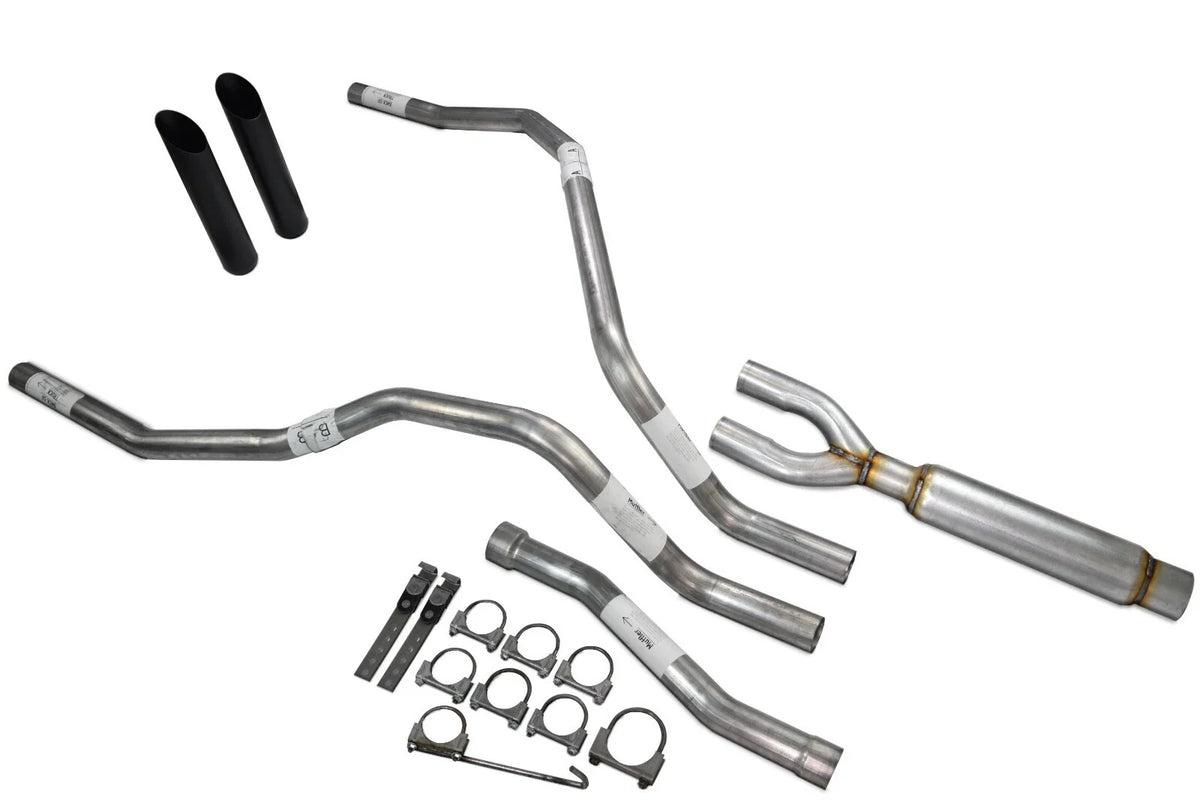Dual Exhaust 2.5" Glasspack for Nissan Titan (2004–2006) - Black Tip Rear Exit