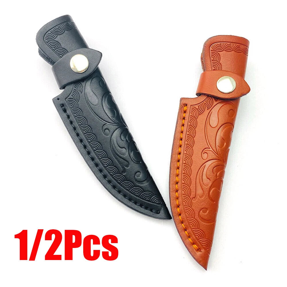 2X Leather Sheath for Small Fixed Blade Knife Scabbard Pouch