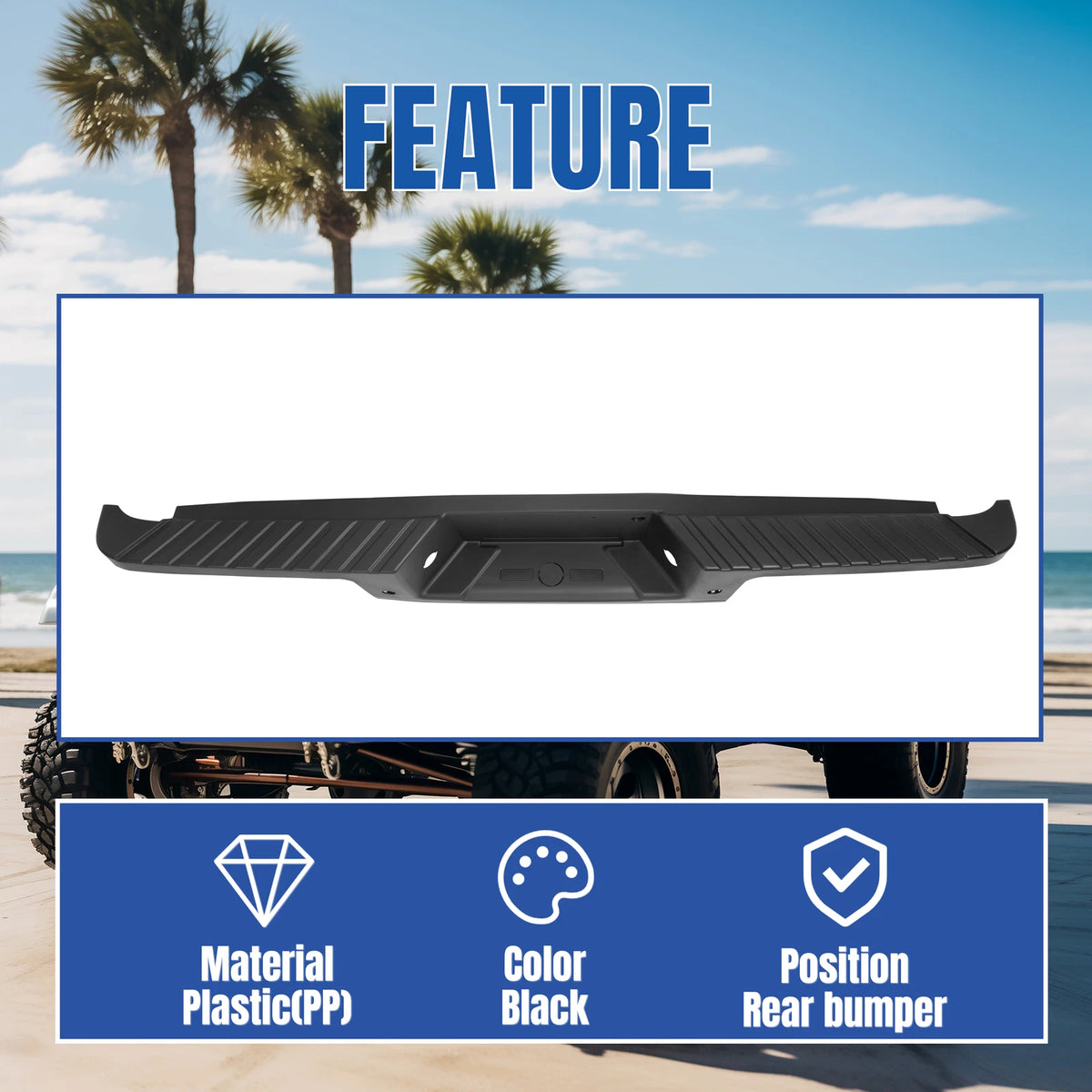 Rear Step Bumper Pad Cover for Ford F-150 (2009–2014) FO1191125, 9L3Z-17B807-C