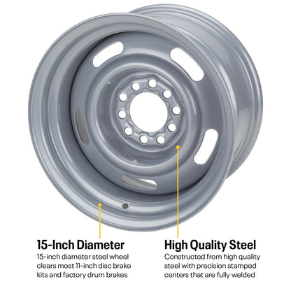 GM Rally Dual Pattern Wheels 15x8 for (9101967-SIL-15X8)