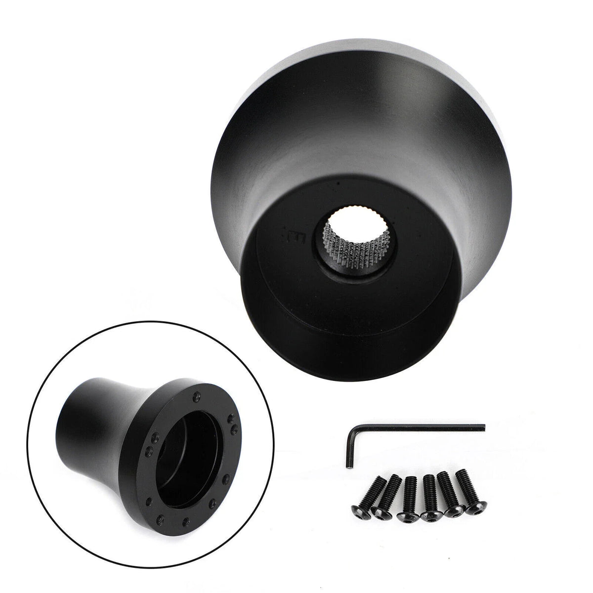 Aluminum Steering Wheel Adapter Hub for EZGO TXT & RXV (Black T9)