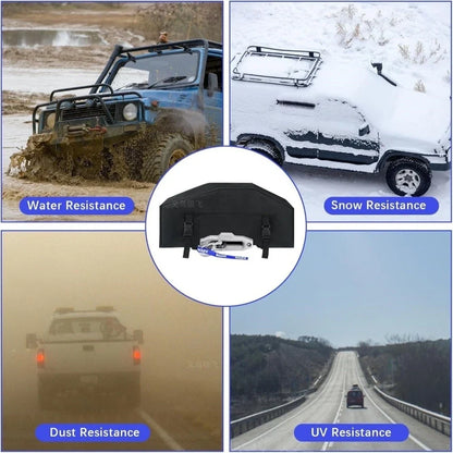Protective Waterproof Winch Cover 900D Oxford for Electric Winches (Black)