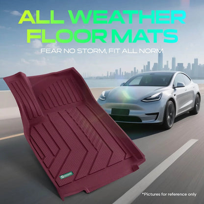 Floor Mats Set of 4 for Tesla Y (2025) - 18108610, Front and Rear