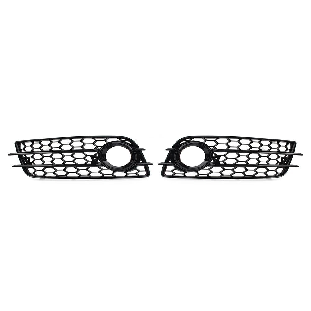 1 Pair Mesh Front Bumper Fog Light Grille Cover for Audi A4 B8 S4 (2008–2012)