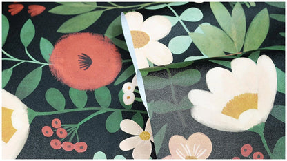 Floral Peel and Stick Wallpaper for Bedroom (Removable, Boho Design)