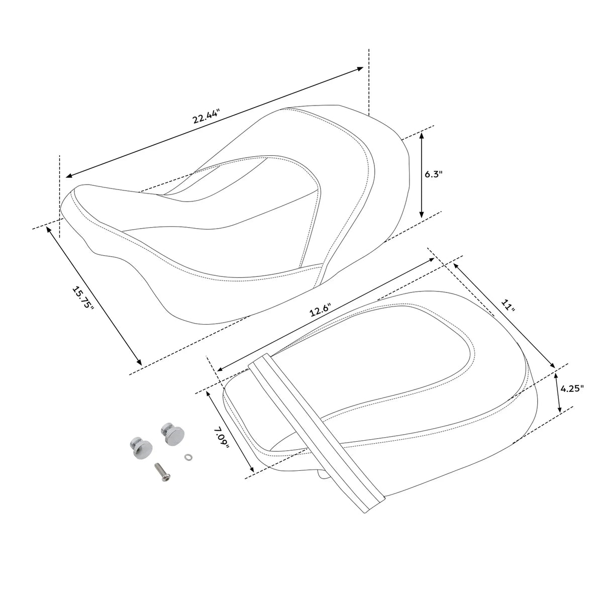 Driver Passenger Seat for Harley Touring Street Road Glide King (2009–2023)