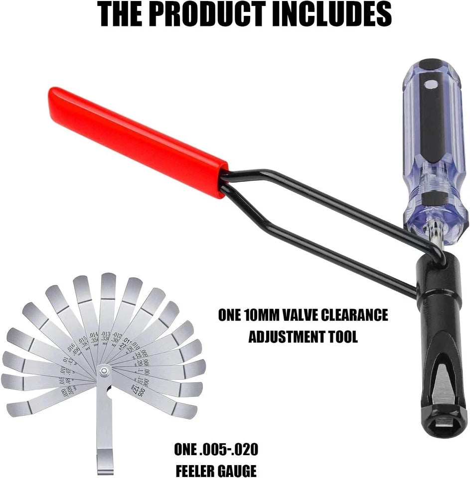 Valve Lash Adjustment Tool with Angled Feeler Gauge for QM-1